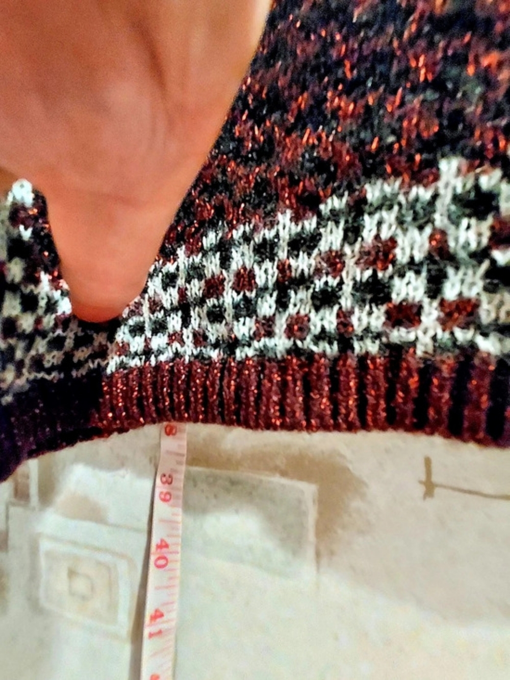 Catherines Geometric Open Front Cardigan in Burgundy & Black Size 3X - Picture 5 of 5